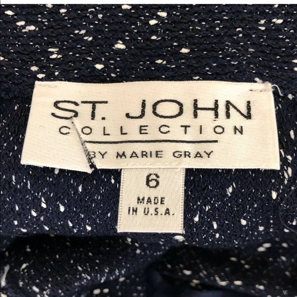 St John 2 Piece Skirt Suit Set Marled Wool Size 6 - Picture 9 of 11